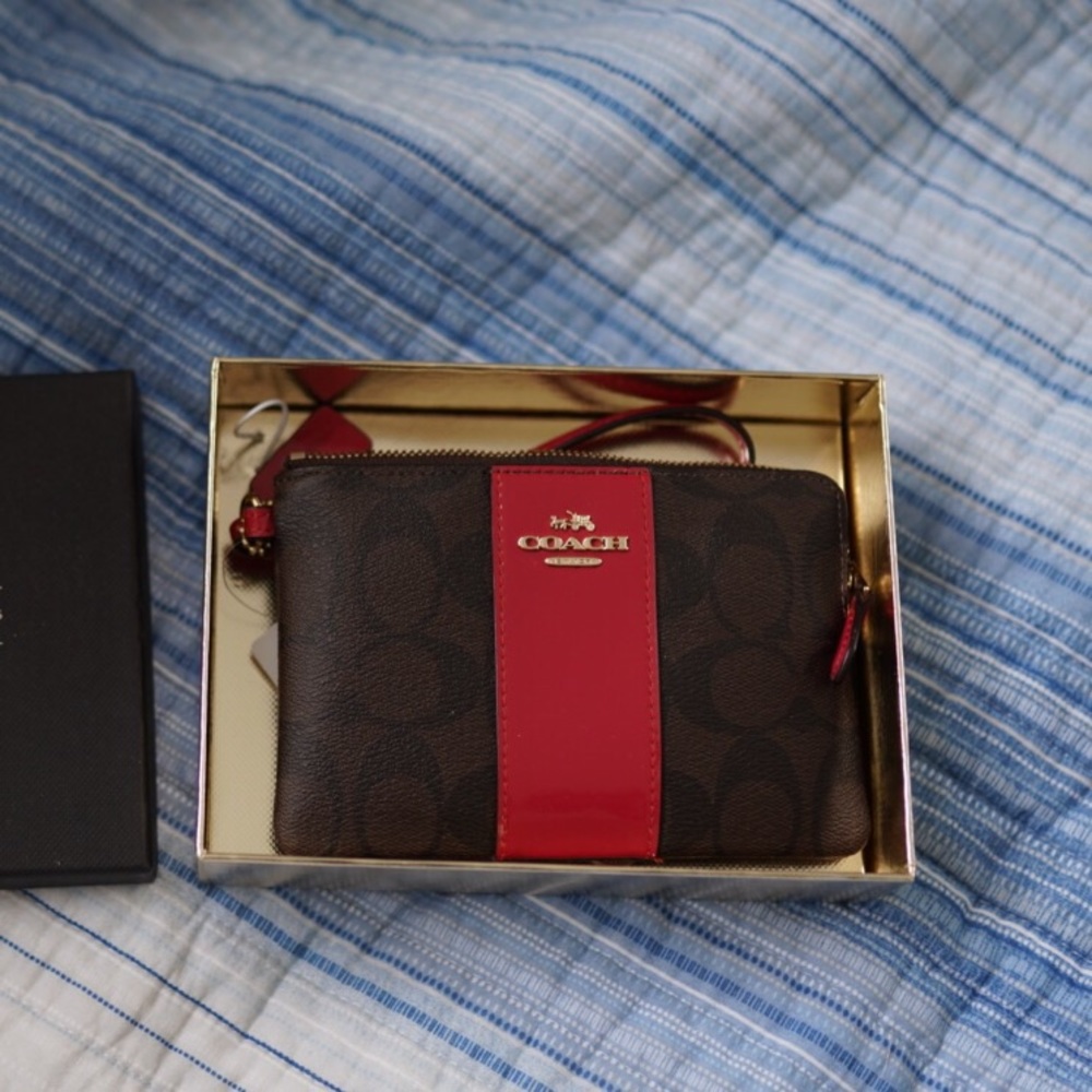 COACH wristlet Red NWT